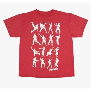 Kids Fortnite Dance Silhouettes Red T-Shirt XS(4/5)